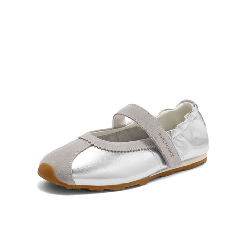 百丽芭蕾风玛丽珍鞋女2025夏新魔术贴舒适低跟休闲鞋B2624BQ5