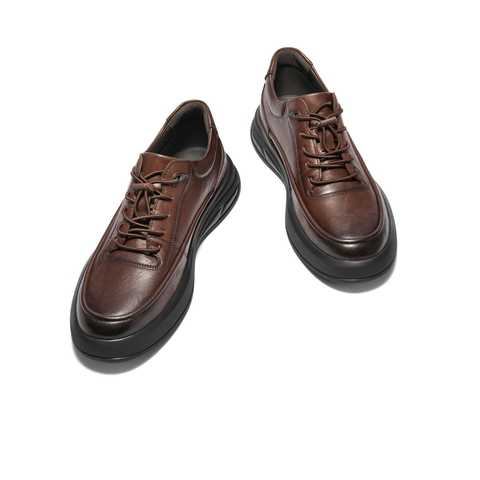 百丽舒适厚底休闲鞋男鞋2025冬新牛皮革户外运动板鞋A1685DM5