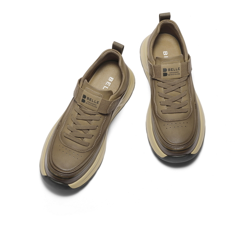 百丽厚底增高休闲运动鞋男2025新款冬舒适套脚户外工装鞋L6017DM5