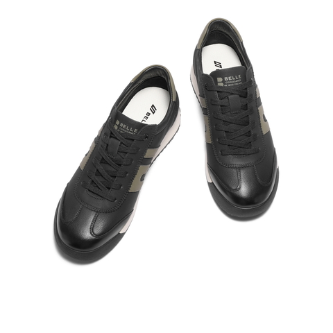 百丽撞色休闲高帮板鞋男2025新冬商场同款阿甘德训鞋加绒8WY01DD5