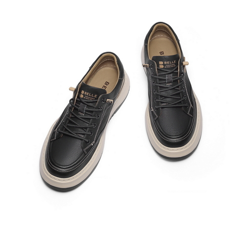 百丽厚底增高休闲板鞋男2025新秋户外潮搭套脚工装鞋加绒A2159CM5