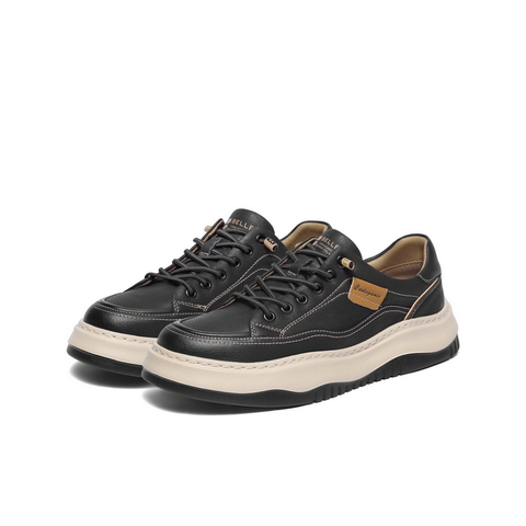 百丽厚底增高休闲板鞋男2025新秋户外潮搭套脚工装鞋加绒A2159CM5