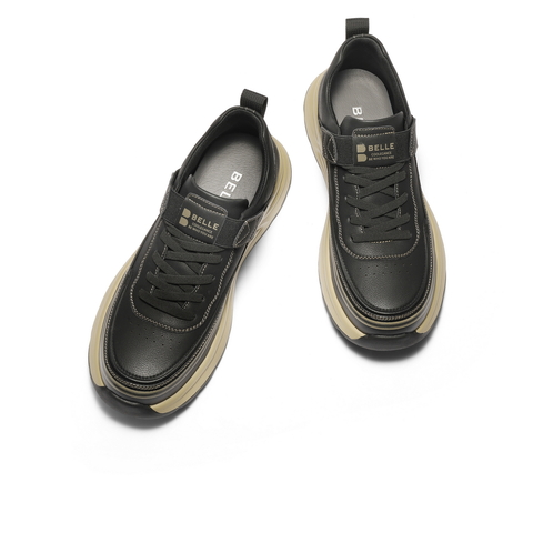 百丽厚底增高休闲运动鞋男2025新款冬舒适套脚户外工装鞋L6017DM5