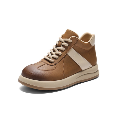 百丽时尚撞色休闲靴女2025冬新商场同款厚底增高高帮鞋E5J1DDD5