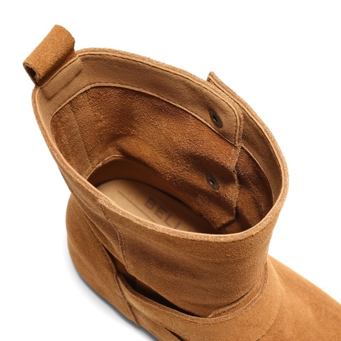 百丽复古绒面时装靴女2025冬新商场同款内增高时尚西部靴E7X1DDZ5