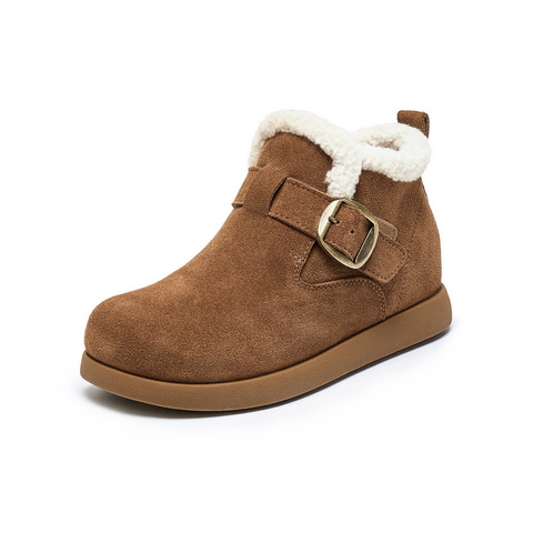 百丽复古高帮勃肯鞋女2025冬新商场同款内增高保暖休闲鞋E5A1DDD5