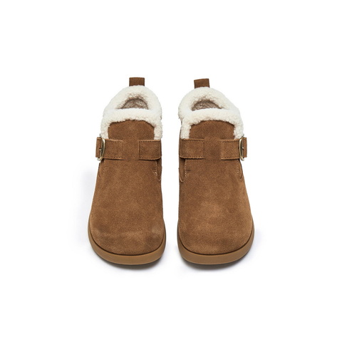 百丽复古高帮勃肯鞋女2025冬新商场同款内增高保暖休闲鞋E5A1DDD5