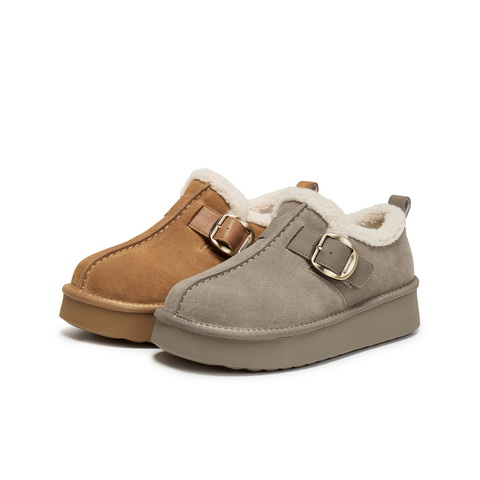 百丽复古厚底增高雪地靴女2025冬新商场同款加毛保暖短靴E6D1DDM5