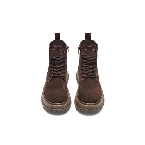 百丽复古绒面马丁靴女2025冬新厚底增高美拉德休闲短靴B2908DD5