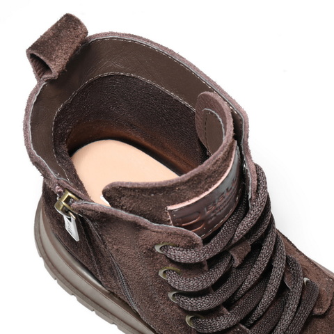 百丽复古绒面马丁靴女2025冬新厚底增高美拉德休闲短靴B2908DD5