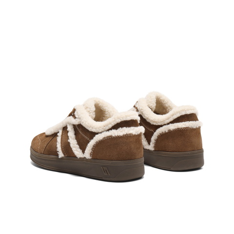 百丽复古绒绒毛边毛毛鞋女2025冬新加绒保暖休闲鞋B2841DM5