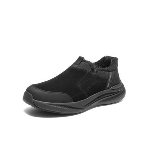 百丽厚底增高健步鞋男25新冬一脚蹬懒人鞋休闲运动鞋加绒A2227DM5