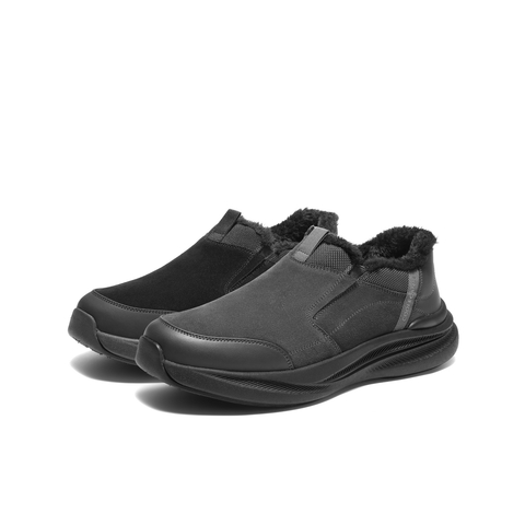 百丽厚底增高健步鞋男25新冬一脚蹬懒人鞋休闲运动鞋加绒A2227DM5