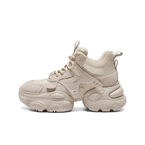 百丽运动风高帮老爹鞋女2025冬新厚底增高百搭休闲鞋B2921DM5