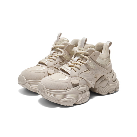 百丽运动风高帮老爹鞋女2025冬新厚底增高百搭休闲鞋B2921DM5