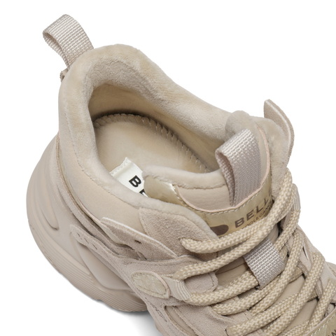 百丽运动风高帮老爹鞋女2025冬新厚底增高百搭休闲鞋B2921DM5