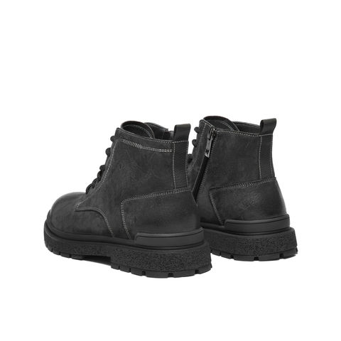 百丽户外潮搭工装靴男2025新款冬季厚底增高休闲马丁靴A2170DD5