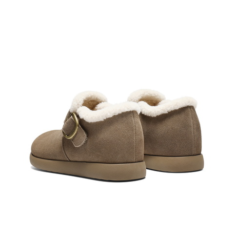 百丽复古内增高勃肯鞋女2025冬新商场同款加毛保暖休闲鞋E4Z1DDM5