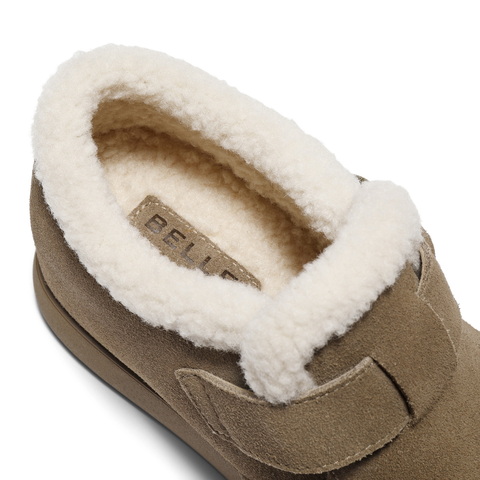 百丽复古内增高勃肯鞋女2025冬新商场同款加毛保暖休闲鞋E4Z1DDM5