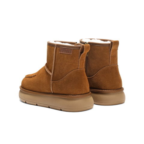 百丽复古雪地靴女2025冬新商场同款舒适保暖休闲短靴E8C1DDD5