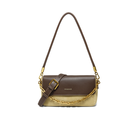 百丽包女2025新商场同款月光宝盒复古撞色单肩斜挎小方包D1762DX5