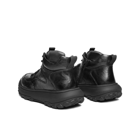 百丽高帮休闲运动鞋男2025新款冬季商场同款厚底保暖短靴8YC01DD5