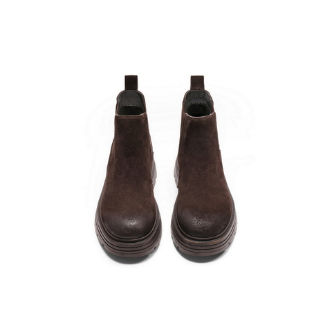 百丽复古擦色切尔西靴女2025冬新厚底增高休闲短靴B2875DD5