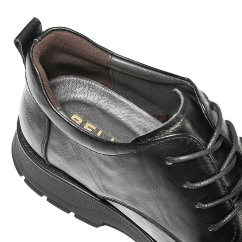 百丽高帮休闲皮鞋男2025新款冬季商场同款牛皮革厚底短靴8VU11DD5