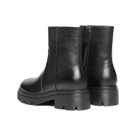 百丽极简时装靴女2025冬新商场同款真皮厚底增高百搭短靴E8Q1DDZ5