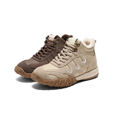 百丽时尚运动风高帮鞋女2025冬新商场同款舒适百搭休闲鞋E5W1DDD5