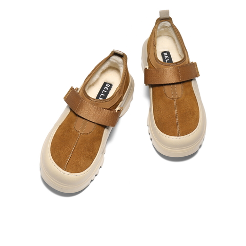 百丽厚底户外休闲保暖鞋男2025新款冬魔术贴毛毛鞋雪地靴A2245DM5