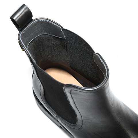 百丽复古切尔西靴女2025冬新商场同款真皮粗跟休闲短靴E8M1DDZ5