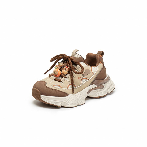 百丽时尚撞色厚底老爹鞋女童2025冬新商场同款童趣休闲鞋50603D85