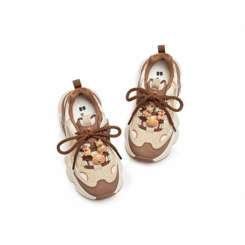 百丽时尚撞色厚底老爹鞋女童2025冬新商场同款童趣休闲鞋50603D85