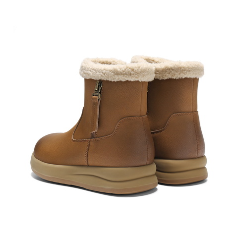 百丽复古擦色雪地靴女2025冬新商场同款舒适保暖东北靴E5L1DDD5