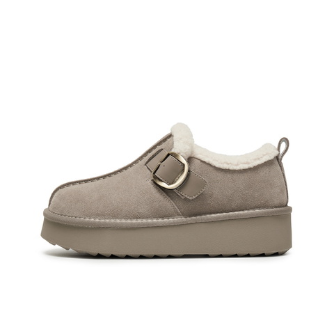 百丽复古厚底增高雪地靴女2025冬新商场同款加毛保暖短靴E6D1DDM5