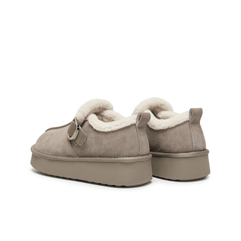 百丽复古厚底增高雪地靴女2025冬新商场同款加毛保暖短靴E6D1DDM5