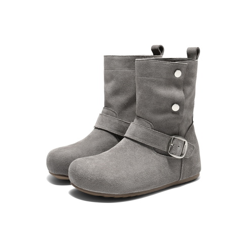 百丽复古绒面时装靴女2025冬新商场同款内增高时尚西部靴E7X1DDZ5