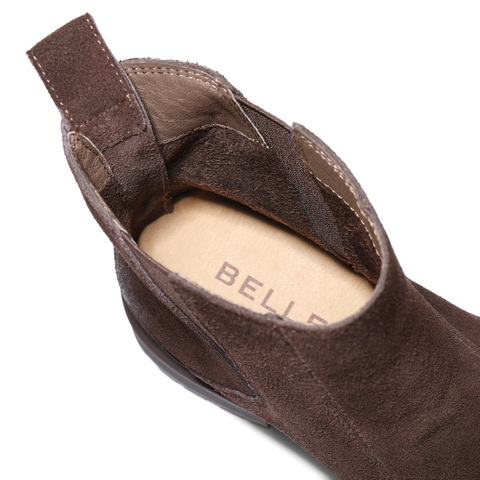 百丽复古褶皱切尔西靴女2025冬新厚底增高休闲短靴B2914DD5