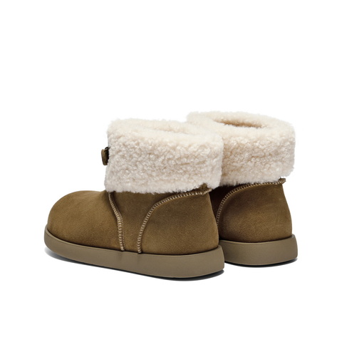 百丽绒绒靴筒雪地靴女2025冬新复古简约百搭保暖休闲短靴B2828DM5