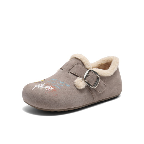 百丽SMILEY联名勃肯鞋女2025冬新舒适加毛艺术涂鸦毛毛鞋E7W1DDM5