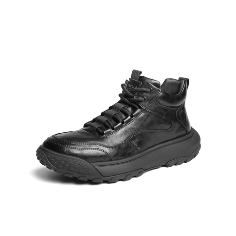 百丽高帮休闲运动鞋男2025新款冬季商场同款厚底户外短靴8YC01DD5