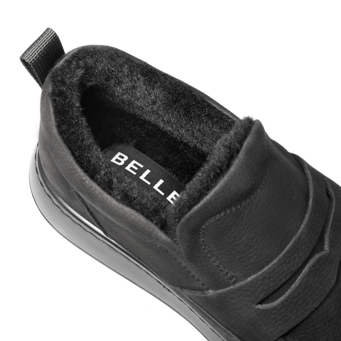 百丽舒适保暖休闲工装鞋男2025新款冬季牛皮革厚底毛毛鞋A2236DM5