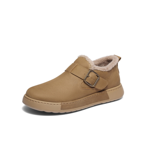 百丽全包勃肯鞋男2025新款冬商场同款牛皮保暖休闲毛毛鞋8WM01DD5