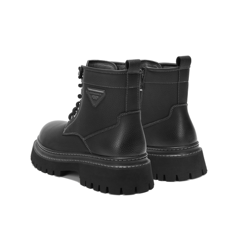 百丽时尚休闲工装靴男2025新冬商场款厚底增高马丁靴加绒8XQ01DD5