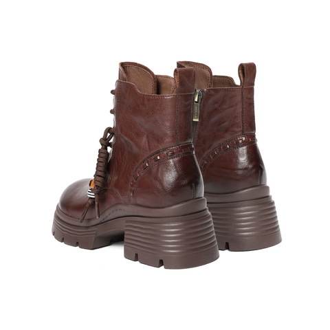 百丽厚底增高马丁靴女2025冬新商场同款真皮串珠时尚短靴F2T1DDD5