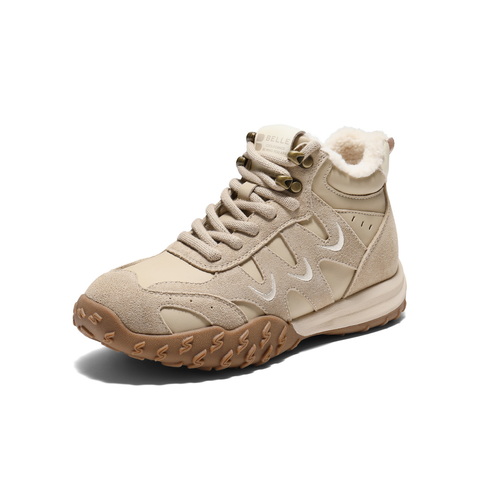 百丽时尚运动风高帮鞋女2025冬新商场同款舒适百搭休闲鞋E5W1DDD5