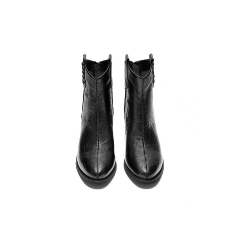 百丽简约利落时装靴女2025冬新气质高跟通勤时装短靴B2879DD5