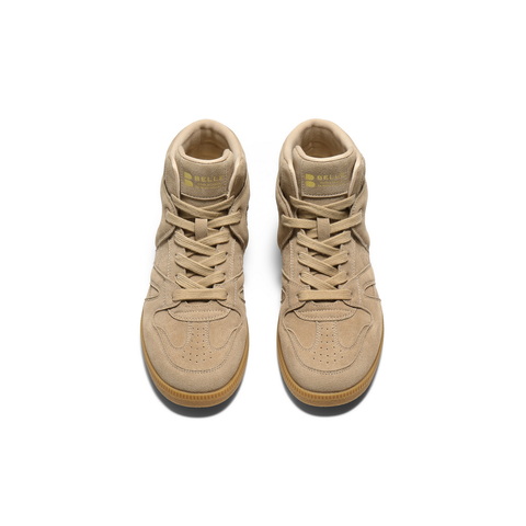 百丽复古百搭高帮鞋女2025冬新商场同款舒适薄底休闲鞋E8H1DDD5