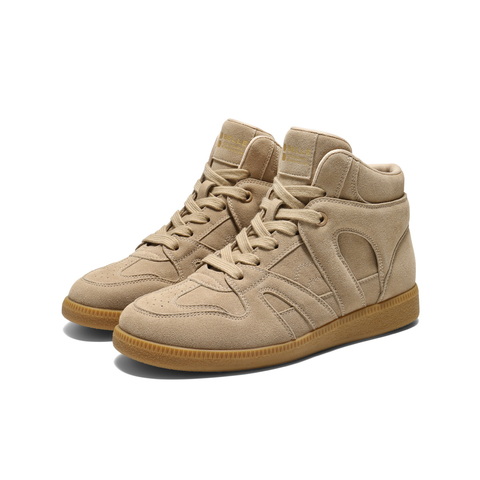 百丽复古百搭高帮鞋女2025冬新商场同款舒适薄底休闲鞋E8H1DDD5